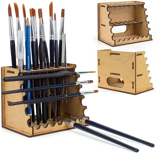MDF brush organizer for modeling tools