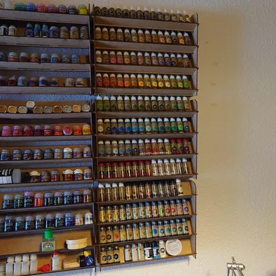 Modular wall paint rack storage
