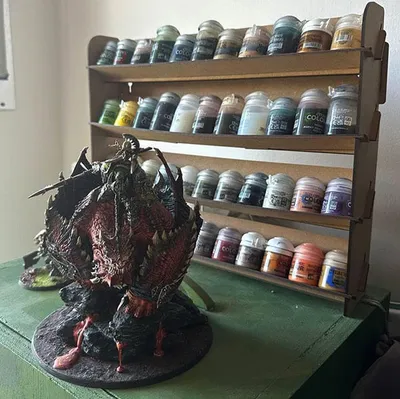 Warhammer model paint brush rack organizer